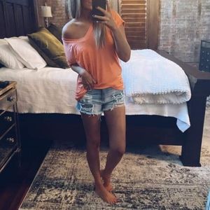 Flamingo coral oversized tee!